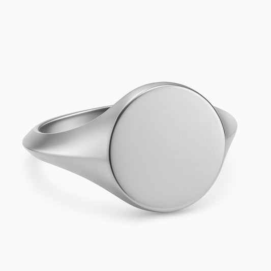 Simba’s Engraved Signet Ring - Size 7 - 22k White Gold - Payment 1/3